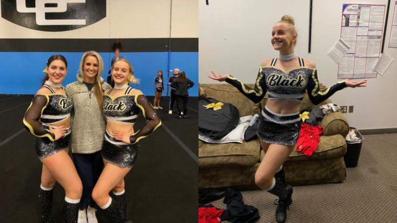Liana und Carina in ihren Cheerleading Outfits