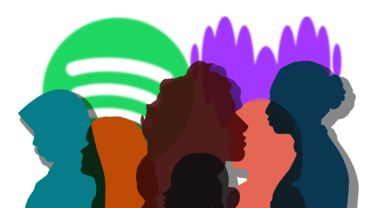 Frauen vor Streaming-Logos