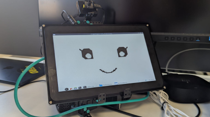 Der Bildschirm des Roboters CORA