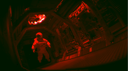 Ein Astronaut auf einer Raumstation
