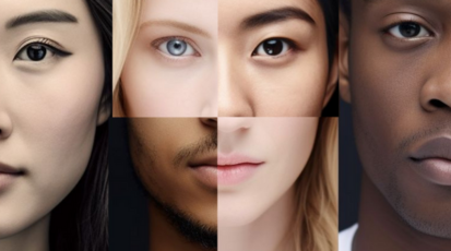 Gesichter verschiedener Ethnien durch MidJourney künstlich generiert.