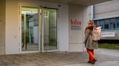 Student walking to university