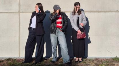 drei verschiedene Outfits: baggy, chic, business