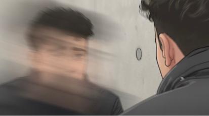 Spiegelbild Illustration einer Person