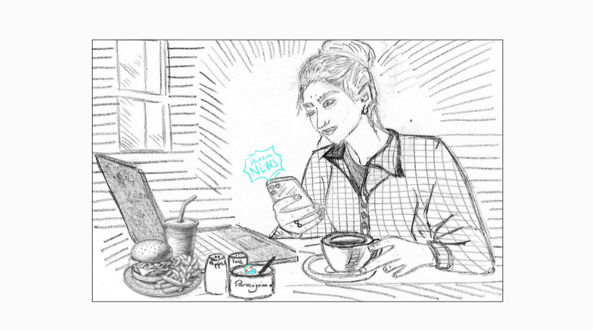 Woman reads news