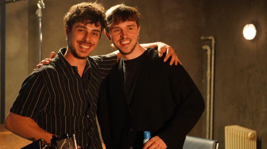Lorenzo Vivacqua und Timon Zickendraht bei den Dreharbeiten
