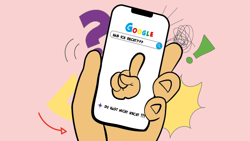 Bild von Handy mit Google Suchleiste 