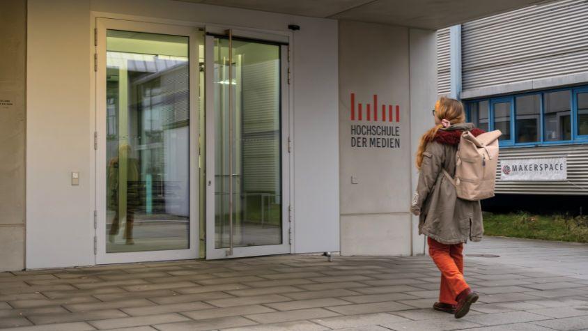 Student walking to University