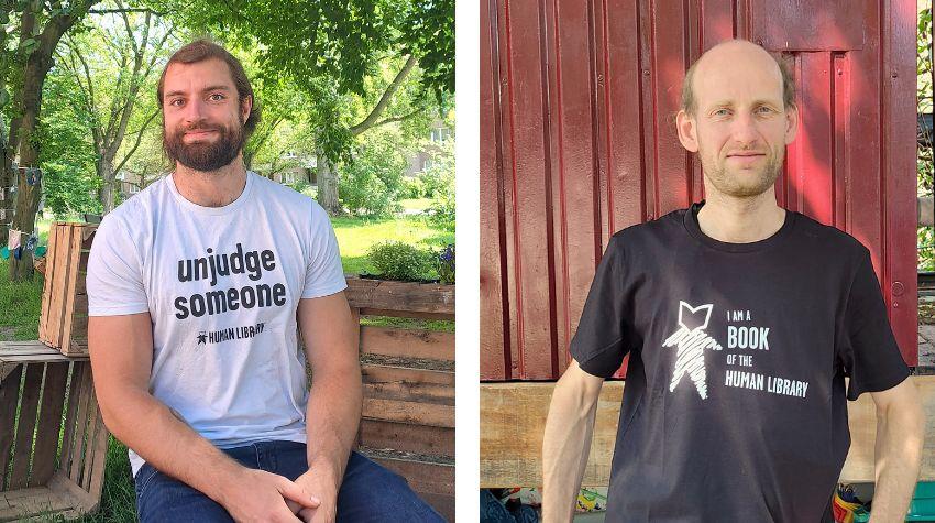 Two men who volunteer at the Human Library.