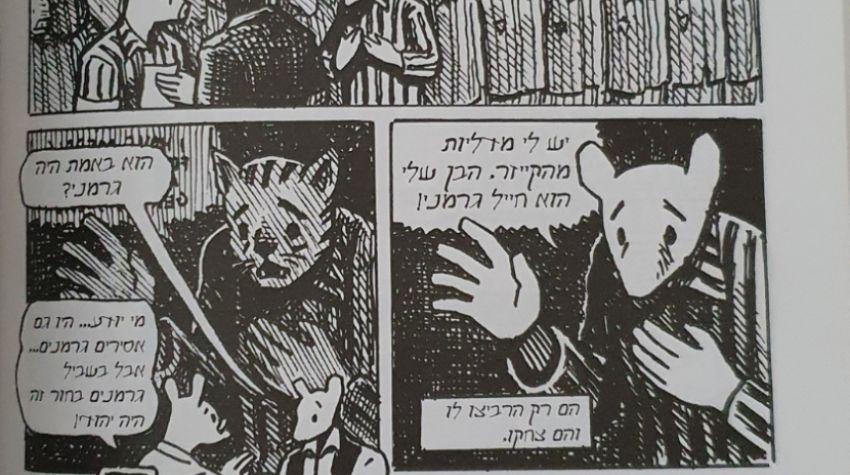 Portrayal of the cats as the Nazis (left) and the mice as the Jews (right). 