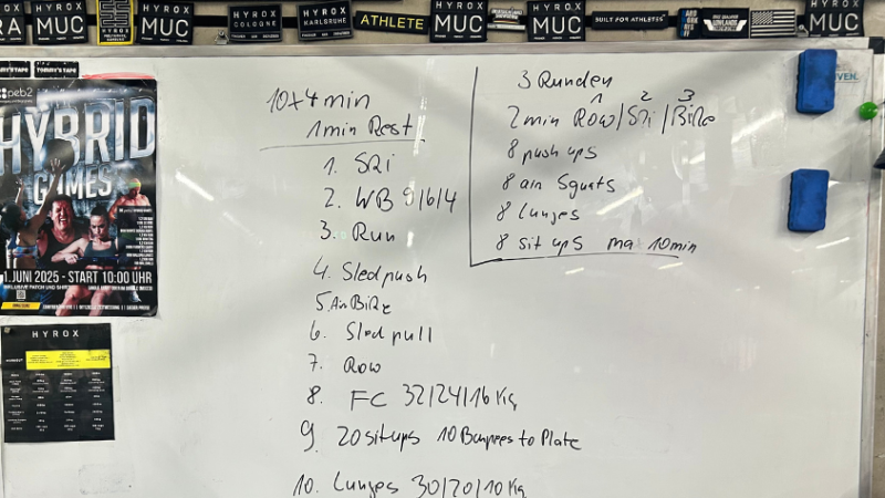 Trainingsplan für die Hyrox Vorbereitung.