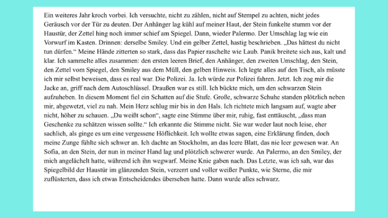 Kurzgeschichte für ein Selbstexperiment