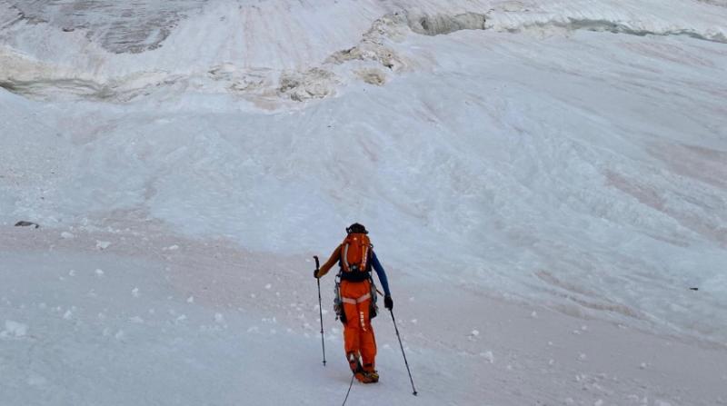 Einstieg in die Lyskamm Nordwand