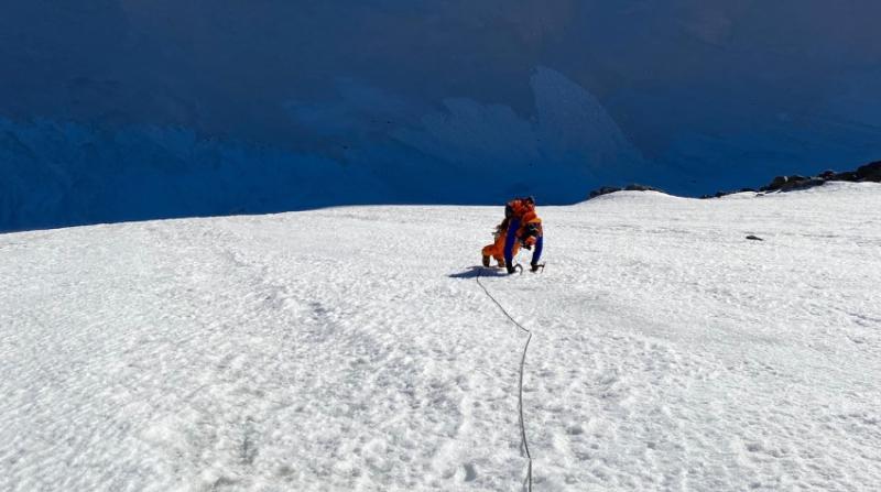 Einstieg in die Lyskamm Nordwand