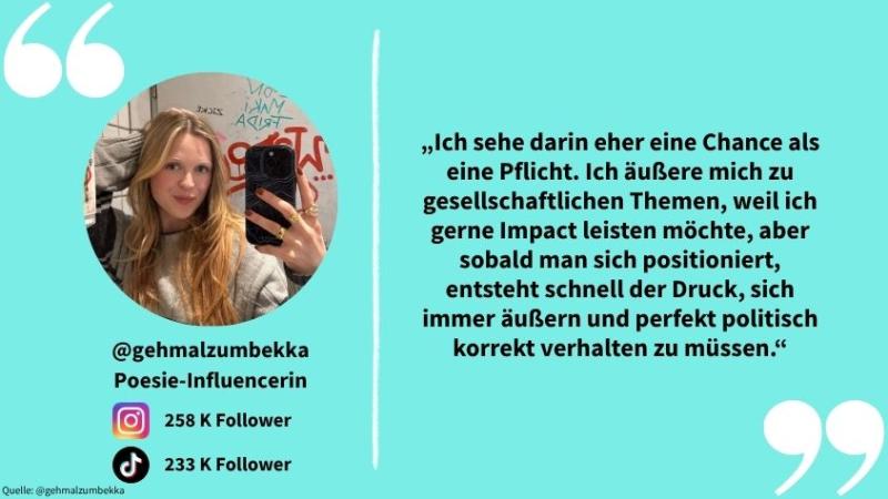 Influencerin @gehmalzumbekka über Reichweite und Verantwortung