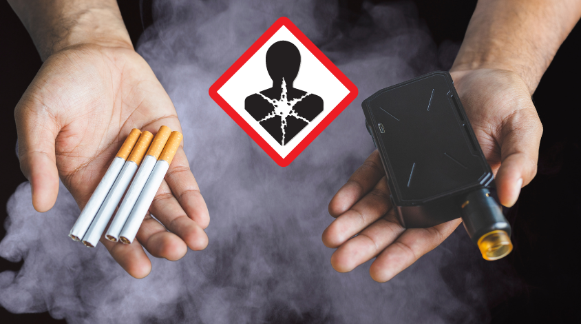 Rauchen oder vapen? Beides ist gesundheitsschädigend.