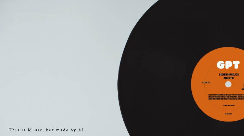 You can read "made by AI" on a huge Vinyl.